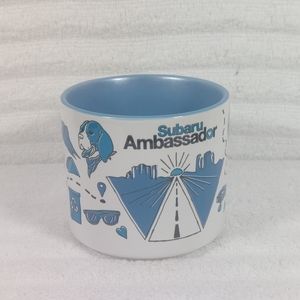Subaru Ambassador Mug Travel Blue White Dog Road Souvenir Cup